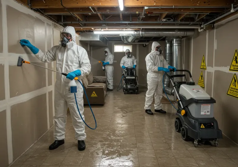 Basement Moisture Removal and Structural Drying process in Malden, MO